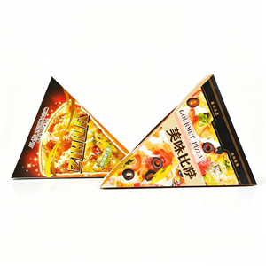 Caja de Papel para <span class=keywords><strong>Pizza</strong></span> Triangular Mini Personalizada de Alta Calidad, Caja de Cartón Individual con Impresión Personalizada, Papel Recubierto para Envasado de Alimentos - Product Image 6