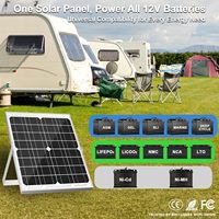 AISmartlink 25W18V, Dispositivo Solar Fotovoltaico Antirrobo para Vehículos y Embarcaciones, Panel Solar + Controlador, Batería, Soporte en Forma de U