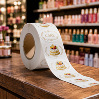 Étiquettes d'emballage en rouleau en papier lin texturé de qualité supérieure avec bordure estampée or pour boulangeries artisanales et emballages de pain
