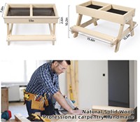 Grande table de pique-nique pour poulet en bois faite à la main mangeoires pour oiseaux sauvages canard écureuil mangeoire pour poulet en bois à fond maillé