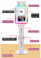 Machine de photomaton portable 2026, appareil photo reflex numérique, photomaton adapté à Surface Pro/iPad Air ou Pro avec lampe de poche intégrée