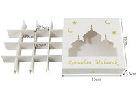AHMH eid islamique ramadan mubarak vide choisir et mélanger des bonbons doux fruits secs noix cadeau papier faveur boîte avec fenêtre Inserts