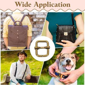 Metal <b>Roller</b> Buckle Adjustable Tri Glides Slide Buckles Strap Belt Keeper With Movable Bar For <b>Bag</b> Purse Making - Product Image 6