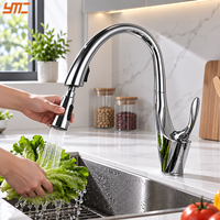Robinet de cuisine moderne à douchette extractible à levier unique avec pulvérisateur rétractable pour projets de gros