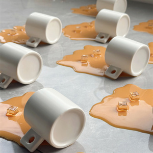 Spilled <b>Coffee</b> <b>Liquid</b> Model Artificial Realistic Mobile Phone Holder Ice Cube Latte Espresso Home Decor Spoof Props Craft Play - Product Image 2