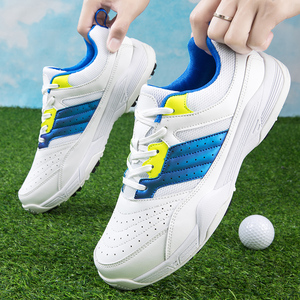 Nuevo hyperflex al por mayor de alta calidad <span class=keywords><strong>zapatos</strong></span> de cricket deportes hombres entrenador <span class=keywords><strong>zapatos</strong></span> de <span class=keywords><strong>golf</strong></span> Spike menos cuero blanco precios bajos 47 - Product Image 5