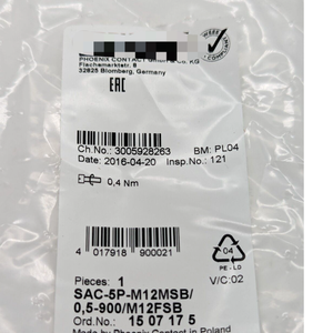 Hubungi Sac-5p-m12msb/0.5-900/m12fsb 15 07 17 5 Baru Asli Stok Tersedia Otomasi Industri Pac Dedicated Plc Programming Co - Product Image 1