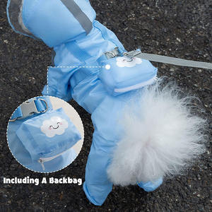 कुत्ते रेनकोट और बारिश जूते सेट पूर्ण-कवरेज के साथ चिंतनशील कुत्ते जैकेट छोटे मध्यम कुत्तों के लिए Backbag - Product Image 2