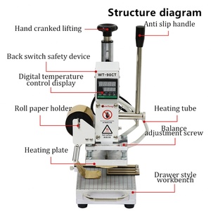 PVC Embossing Printing Manual Heat Press Letter Bronzing Machine 110V Foil Hot Stamping Machine for <b>Leather</b> Paper Wood - Product Image 3