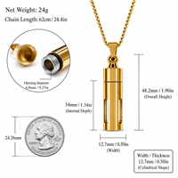 Collier pendentif mini-bouteille en acier inoxydable, porte-parfum liquide, bijou commémoratif pour cendres funéraires