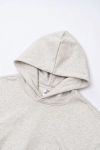 Sudadera con Capucha para Mujer N25501, 100% Algodón, Estilo Hip Hop, Corte Recortado, Hombros Caídos, Felpa Francesa, Diseño Liso en la Parte Delantera, Otoño - Product Image 5