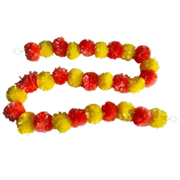 Vente en gros de guirlande de fleurs de souci Diwali guirlande de soucis artificiels à longs brins pour décoration de mariage Pooja indienne