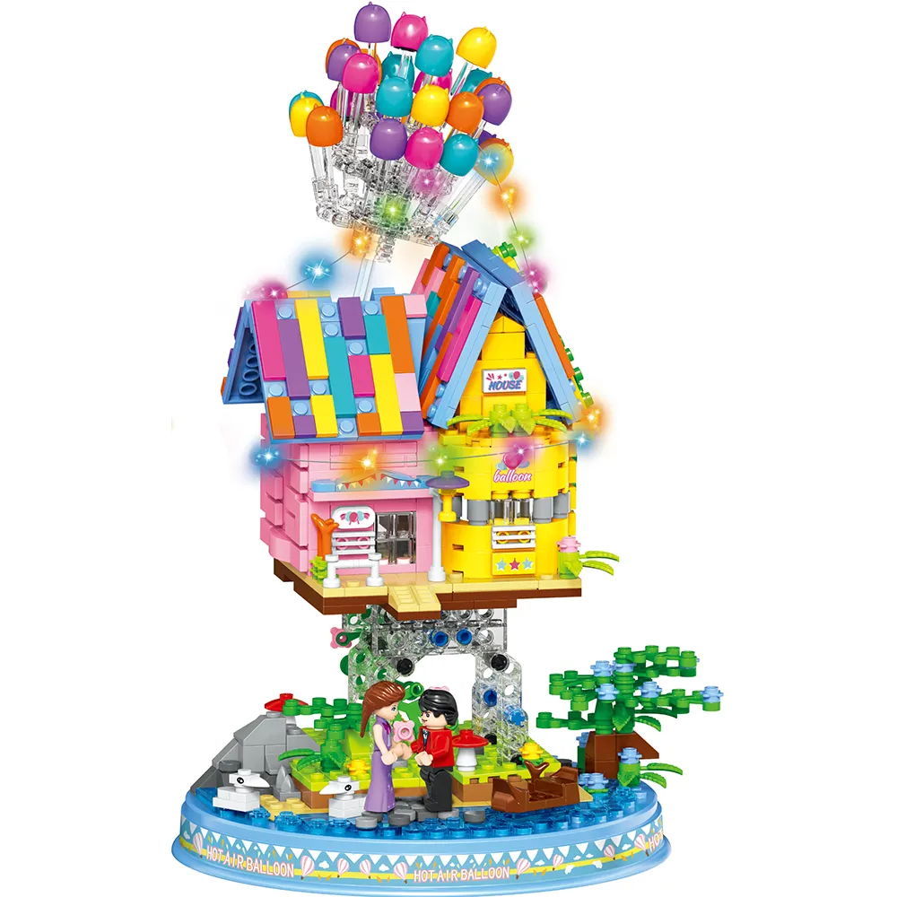 New toys 2023 Balloon House legos mini figures Music Box plastic building blocks toys set educational Kids girls gift for kids