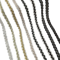1cm Diy Garment Sewing Braid Lace Ribbon Hat Costume Crochet S Wave Black White Metallic Gold Silver Collar Cuff Edge Lace Trim