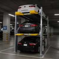 Empileur de voitures portable autoportant à 4 poteaux, élévateur mobile pour stockage de véhicules, pour une configuration flexible