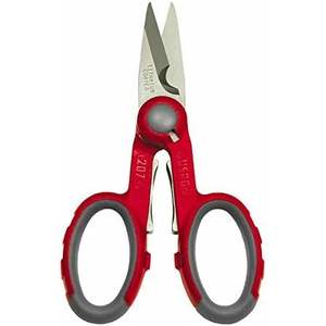 Ciseaux d'électricien Usag, lames en acier revêtu de titane, rouge, qualité industrielle, multi-usages, diamètre maximal de 12 mm - Product Image 5
