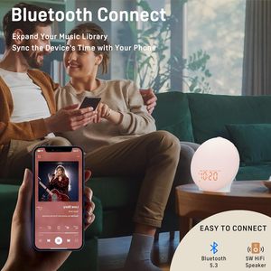 夜のテーブルランプ,2025新しいモダンな日の出ウェイクライト睡眠ベッドサイドRGBサンセットLED目覚まし時計用デジタルタイマー - Product Image 6
