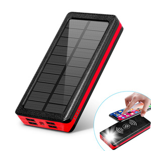 Private Mold 30000 Milliampere Plastic Solar Wireless Power Bank 10W Fast Charging Factory Foreign Trade Long Endurance