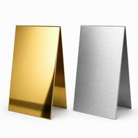 Papan Reklame A-Frame Stainless Steel 60*90 cm Custom, Finishing Cermin & Brushed, Dua Sisi, Model Sandwich untuk Iklan