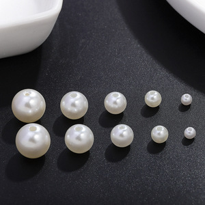 Perles rouges vives, perles blanches brillantes, rondes, à trou droit, perles dispersées pour la fabrication de bijoux artisanaux DIY, accessoires - Product Image 2