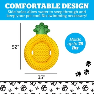 Flotador Inflable de PVC para Perros, Balsa Inflable de Vinilo Resistente para Perros Pequeños y Medianos, Diversión en la Piscina para Mascotas - Product Image 2