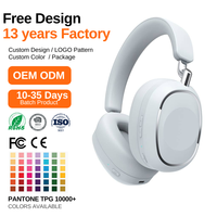 Casque sans fil à réduction de bruit ANC sur l'oreille avec haut-parleur de 40 mm, autonomie de 125 heures, personnalisé