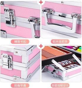 ชุดอุปกรณ์ระบายสีพกพา 145 สี สำหรับเด็กผู้หญิง ชุดอุปกรณ์ศิลปะสำหรับเด็ก ชุดวาดภาพ - Product Image 4
