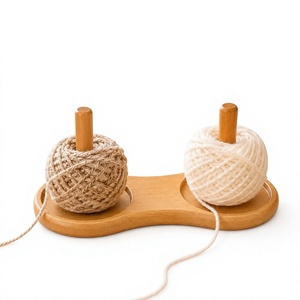 Soporte Redondo de Madera Ecológico y Portátil para Hilos, con Doble Eje, para Tejer y Hacer Ganchillo - Product Image 1