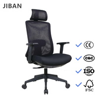 Chaise de bureau ergonomique en maille à dossier haut, réglable en hauteur, avec appui-tête et accoudoirs, pivotante, noire, pour la maison et l'atelier, vente en gros