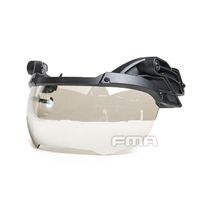 Visière de casque FMA FAST, sécurité tactique, nylon + PC, 3 mm d'épaisseur, durable, 185 g, noir/argent/transparent TB1297