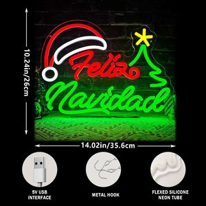 Décoration murale de Noël en néon LED à intensité variable, lumière d'ambiance pour fête en intérieur, enseigne de club, indicateur lumineux 5V 12V - Product Image 3