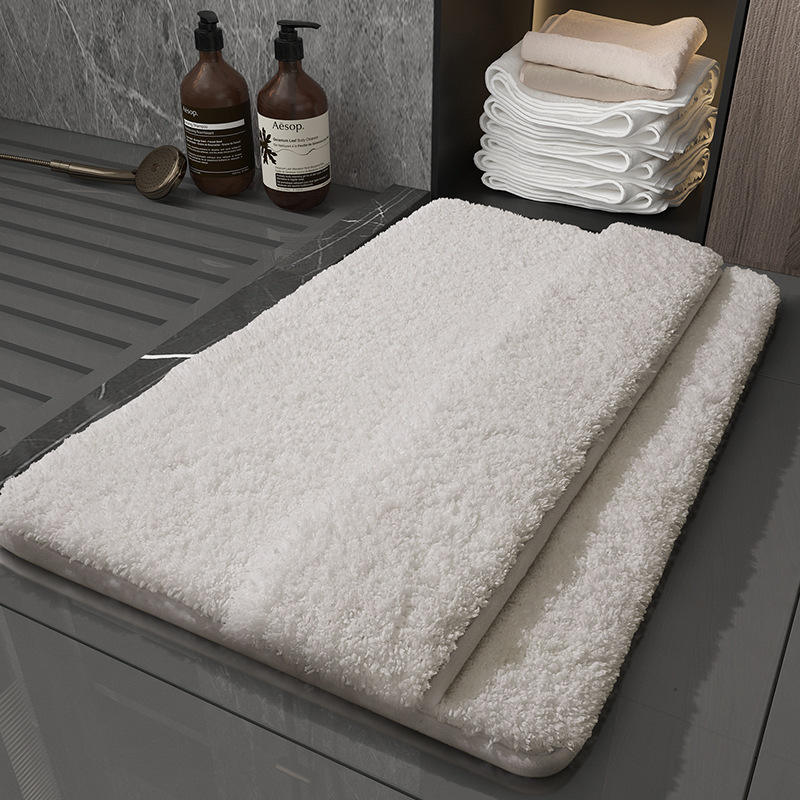 Tapis de salle de bain en polaire motif crème glacée - Version améliorée avec dossier, style minimaliste