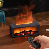 Diffuseur d'Arômes Intelligent Flamme de Bureau, Machine à Télécommande avec Sept Couleurs Lumineuses, Diffuseur à Effet Cheminée pour Maison et Hôtel