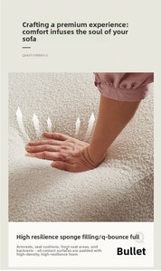 Divano in Tessuto dal Design Moderno <span class=keywords><strong>e</strong></span> Semplice in Stile Crema per Casa in Affitto, Economico <span class=keywords><strong>e</strong></span> di Nuova Concezione per Soggiorno - Product Image 4