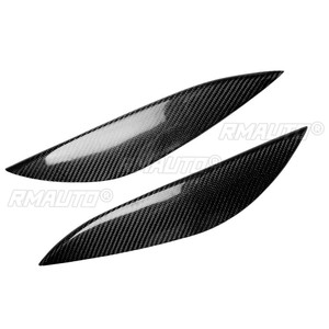 1 par de cubiertas embellecedoras de fibra de carbono auténtica para faros delanteros de coche, tipo ceja/párpado, para Honda Civic 2001 2002 2003, calcomanías para faros de coche - Product Image 2