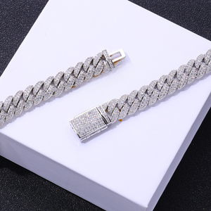 Real 925 Sterling Silver Moissanite Cuban Chain <b>Bracelet</b> Pass Diamond Tester Iced Out Bling Hip Hop Jewelry For Men Women Gift - Product Image 3
