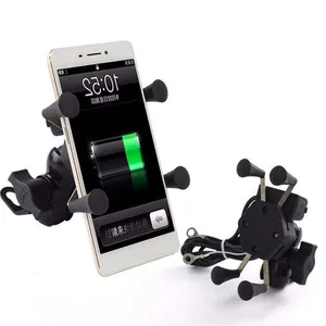 DC 12V 2A USB Port Adjustable Motorbike X-grip Phone Mount Motorcycle Phone Holder With Usb Charger