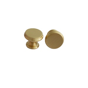 家具装饰五金厨柜门复古黄铜金色圆形旋钮 - Product Image 1