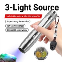 DUNFBIRD Präzisions-365nm-UV-Edelstahl-Schlüsselanhänger-Taschenlampe Echte Wellenlänge Edelstein-Diamant-Identifizierer Ohne Sichtbares Licht CE RoHS