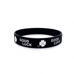ของขวัญราคาถูก สายรัดข้อมือซิลิโคนแบบใหม่/สายรัดข้อมือซิลิโคนแบบกำหนดเอง สายรัดข้อมือใบโคลเวอร์นำโชค สายรัดข้อมือนำโชค - Product Image 5