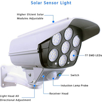 Lampe murale extérieure de lumières de secours solaires avec le projecteur de capteur de mouvement et la fonction de sécurité factice de caméra factice de simulation