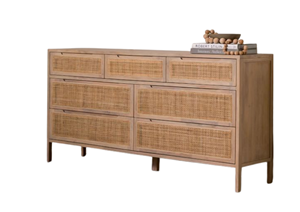 Commode Aruna en teck massif à 9 tiroirs, design élégant, écologique et durable, pour chambre moderne et usage en entrepôt - Product Image 2