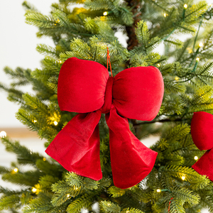 Red Korean Velvet <b>Christmas</b> Bows Set - 3 Sizes Plush Stuffed Fabric Bows for <b>Christmas</b> <b>Tree</b>, Wreath & Home Decor - Product Image 5