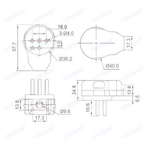 Trắng 16A 250V Israel tiêu chuẩn 3 pin điện dây lắp ráp cắm ổ cắm công nghiệp có thể tháo rời cắm nam nữ ổ cắm - Product Image 6