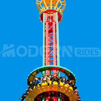 Manège de chute libre verticale Gyro Drop Tower de 22 m de hauteur, attraction de fête foraine certifiée CE ISO