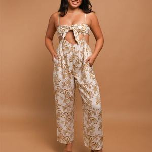 Nuevo Mono de Verano Estilo Bohemio de Lujo con Estampado, Tirantes, Conjunto Casual, Mono de Rayón Personalizado OEM - Product Image 1