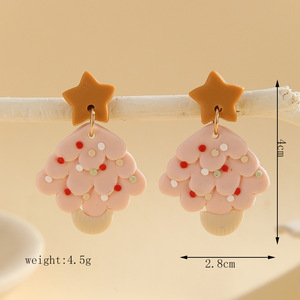 Dễ thương phim hoạt hình Châu Âu Mỹ thiết kế mềm gốm <span class=keywords><strong>Studs</strong></span> handmade giáng sinh Polymer đất sét đỏ Santa Claus Stud Bông tai - Product Image 6