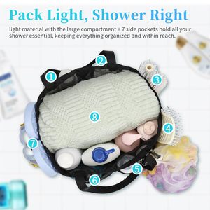 Bolsa de Ducha Impermeable Popular para Mujer, con Doble Asa, Colgante, Práctica y Ordenada, con 7 Bolsillos Exteriores - Product Image 4