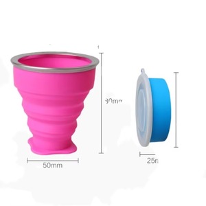 Échantillon GRATUIT – Gobelet pliable en silicone en gros, bouteille d'eau pliable, gobelets en plastique avec couvercle - Product Image 4