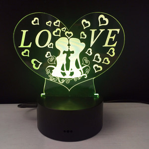 Lampe led 3d en forme de cœur, commande tactile, message I love you, luminaire décoratif d'intérieur, idéal pour une <span class=keywords><strong>chambre</strong></span> - Product Image 6